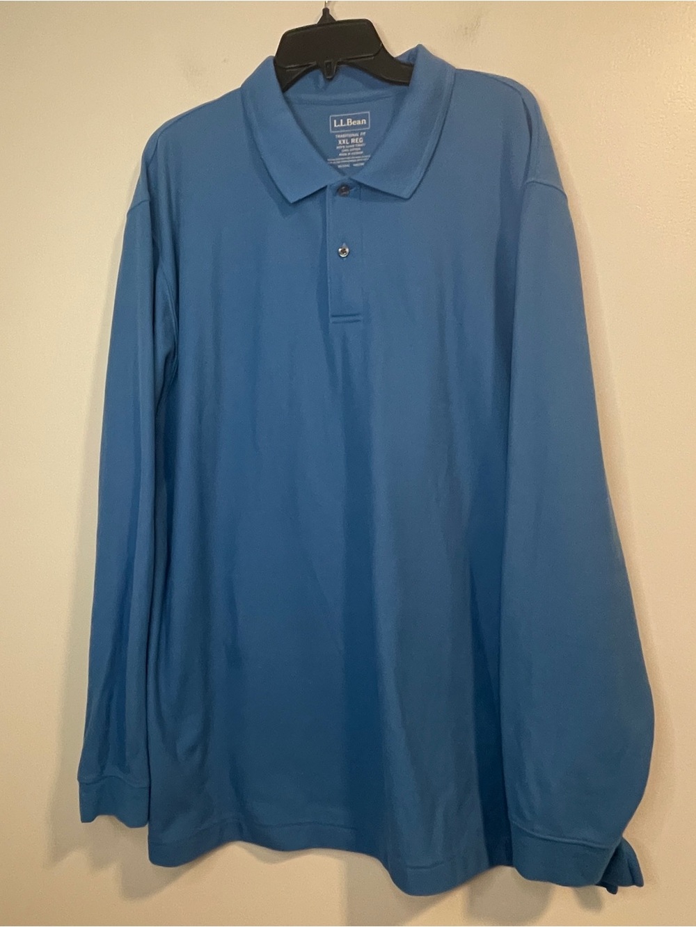 L.L. Bean Men's Long-Sleeve Polo - Sky Blue